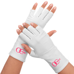 UV Shield Glove ~ WHITE (Pink Logo)